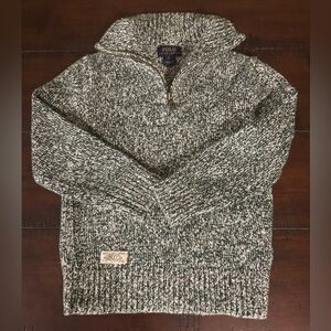 Dark green. Ralph Lauren 1/4 zip sweater.